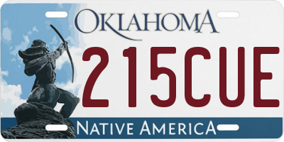 OK license plate 215CUE