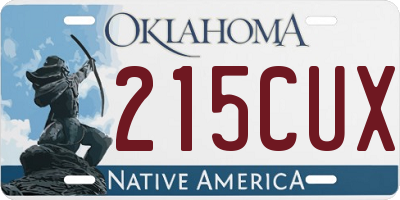 OK license plate 215CUX