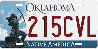 OK license plate 215CVL