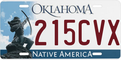 OK license plate 215CVX