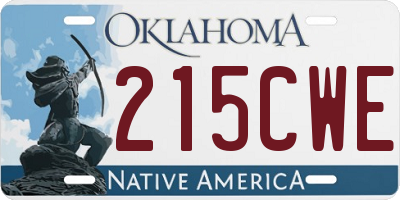 OK license plate 215CWE