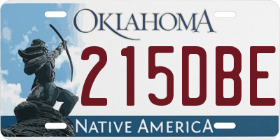 OK license plate 215DBE