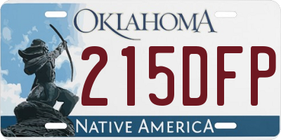 OK license plate 215DFP