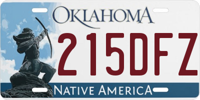 OK license plate 215DFZ