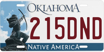 OK license plate 215DND