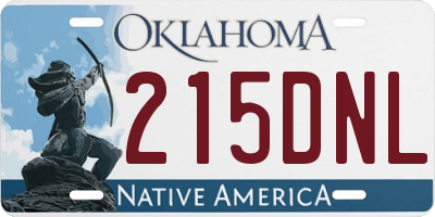 OK license plate 215DNL