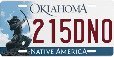 OK license plate 215DNO