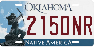 OK license plate 215DNR