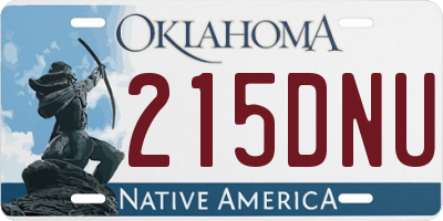 OK license plate 215DNU