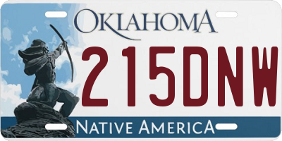 OK license plate 215DNW