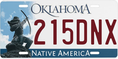 OK license plate 215DNX