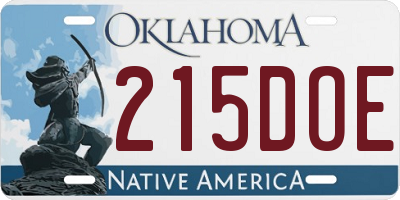 OK license plate 215DOE