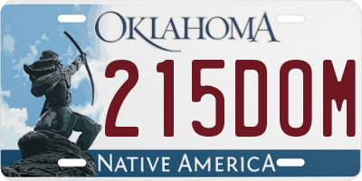 OK license plate 215DOM