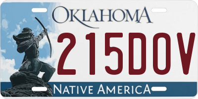OK license plate 215DOV