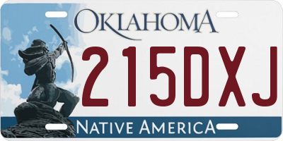 OK license plate 215DXJ