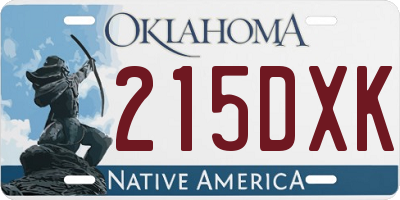 OK license plate 215DXK