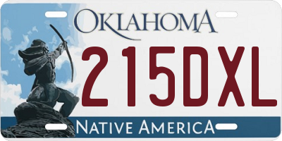 OK license plate 215DXL