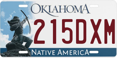 OK license plate 215DXM
