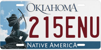 OK license plate 215ENU
