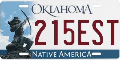 OK license plate 215EST