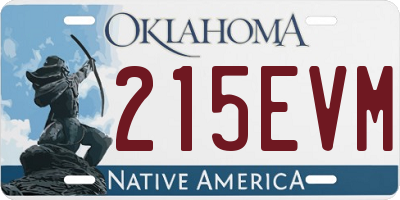 OK license plate 215EVM