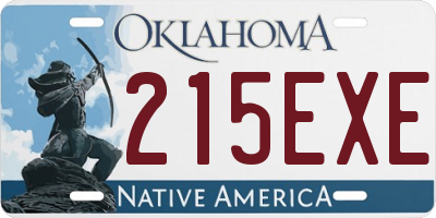 OK license plate 215EXE