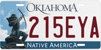 OK license plate 215EYA
