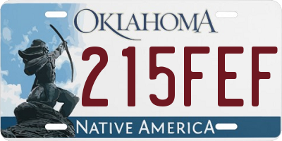 OK license plate 215FEF