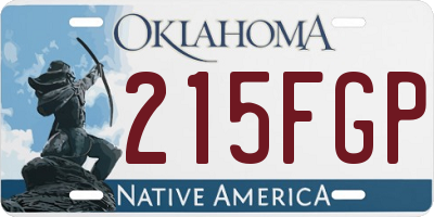 OK license plate 215FGP