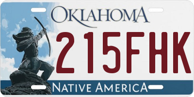 OK license plate 215FHK