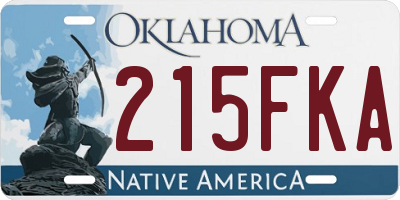 OK license plate 215FKA