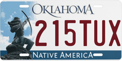 OK license plate 215TUX