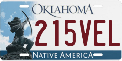 OK license plate 215VEL