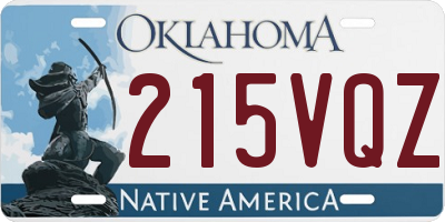 OK license plate 215VQZ