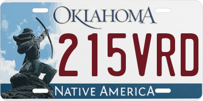 OK license plate 215VRD