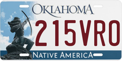 OK license plate 215VRO