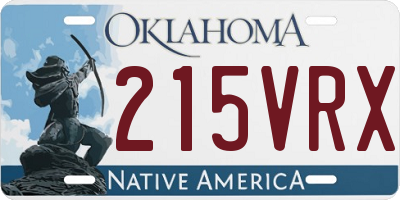 OK license plate 215VRX