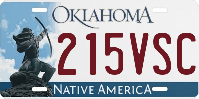 OK license plate 215VSC