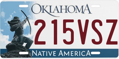 OK license plate 215VSZ