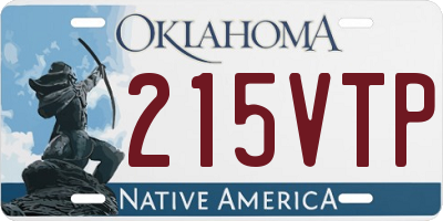 OK license plate 215VTP