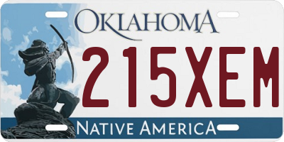 OK license plate 215XEM