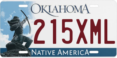 OK license plate 215XML