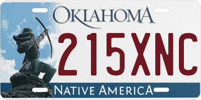 OK license plate 215XNC
