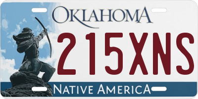 OK license plate 215XNS