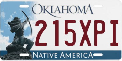 OK license plate 215XPI