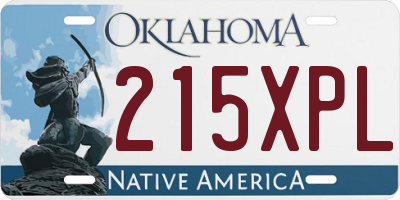 OK license plate 215XPL
