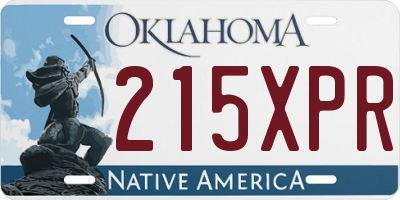 OK license plate 215XPR