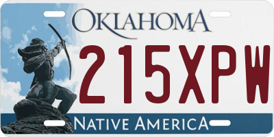 OK license plate 215XPW