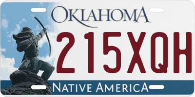 OK license plate 215XQH