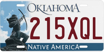 OK license plate 215XQL